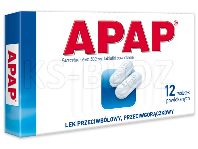 Apap interakcje ulotka tabletki powlekane 500 mg 12 tabl.