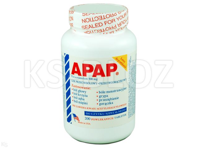 Apap interakcje ulotka tabletki powlekane 500 mg 200 tabl. | but.