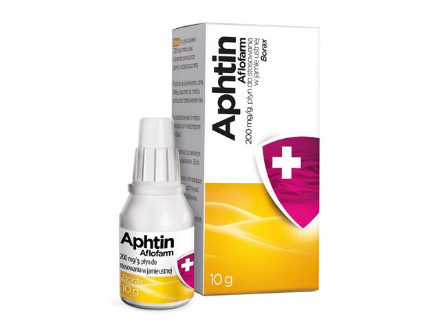 Aphtin Aflofarm interakcje ulotka płyn do stosowania w jamie ustnej 200 mg/g 10 g