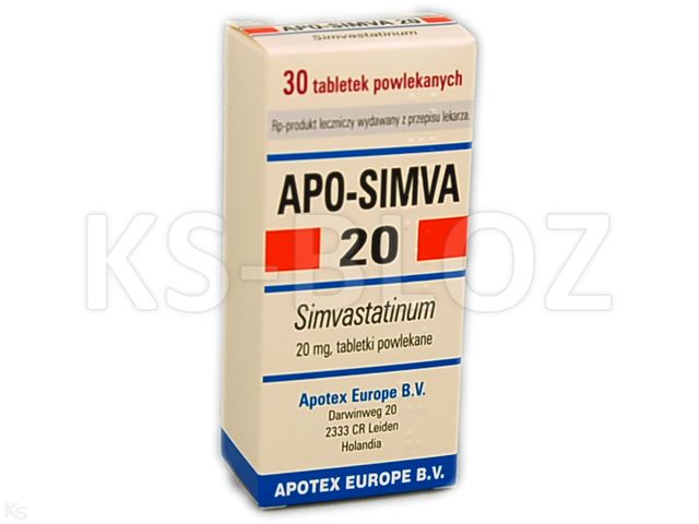 Apo-Simva 20 interakcje ulotka tabletki powlekane 20 mg 30 tabl. | 3 blist.po 10 szt.