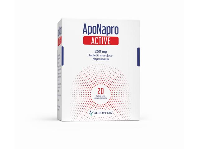 ApoNapro ACTIVE interakcje ulotka tabletki musujące 250 mg 20 tabl. | tuba