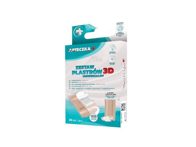 APTECZKA PLUS Zestaw Plastrów 3D Uniwersalny interakcje ulotka plaster  20 szt.