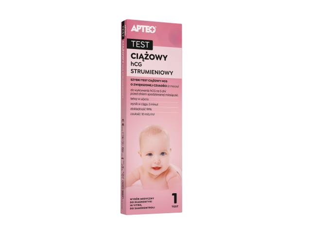 Apteo Test ciążowy strumieniowy HCG interakcje ulotka test ciążowy strumieniowy  1 szt.