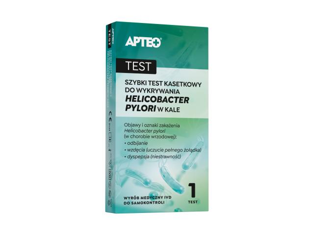 Apteo Test do wykrywania helicobacter pylori w kale kasetkowy szybki interakcje ulotka test kasetkowy - 1 szt.