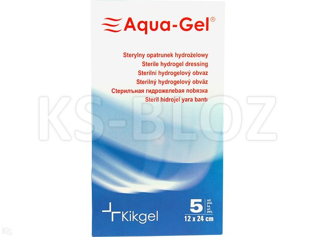 Aqua-Gel Opatrunek hydrożelowy czworokąt 12 x 24 cm interakcje ulotka   5 szt.