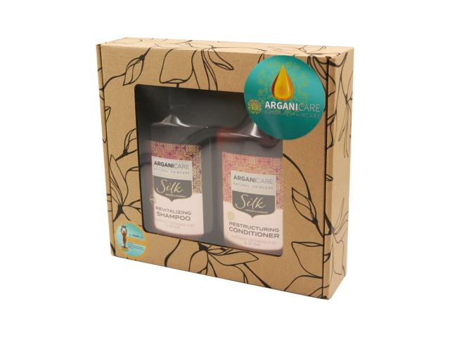 Arganicare Natural Haircare Silk Zestaw Szampon + Odżywka do włosów z jedwabiem interakcje ulotka zestaw - 400 ml + 400 ml