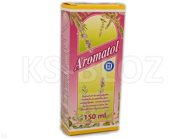 Aromatol interakcje ulotka koncent. do sporz. roz. do płuk.j.ust.i gardła, roz. dopust., do stos. na skórę i do sporz. inh.par.  150 ml