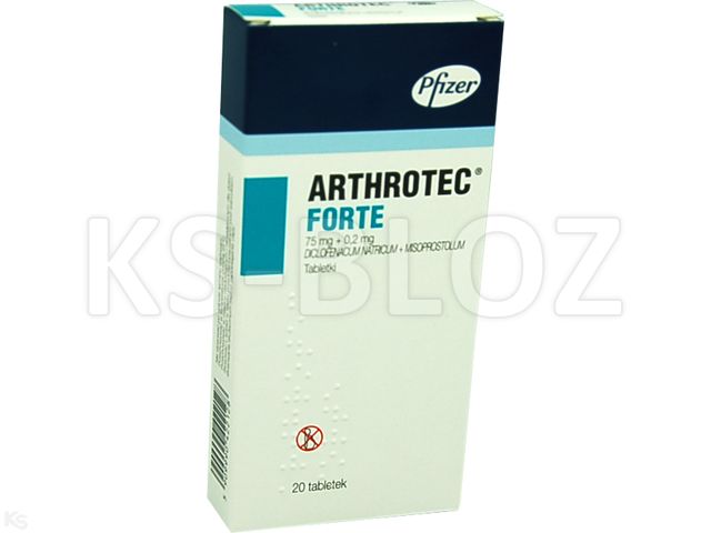 Arthrotec Forte interakcje ulotka tabletki 75mg+200mcg 20 tabl.