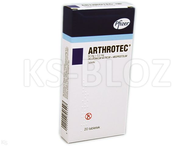 Arthrotec interakcje ulotka tabletki 50mg+200mcg 20 tabl.