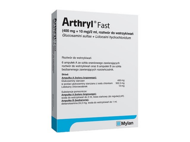 Arthryl Fast interakcje ulotka roztwór do wstrzykiwań (400mg+10mg)/2ml 12 amp. | 6amp.A+6amp.B