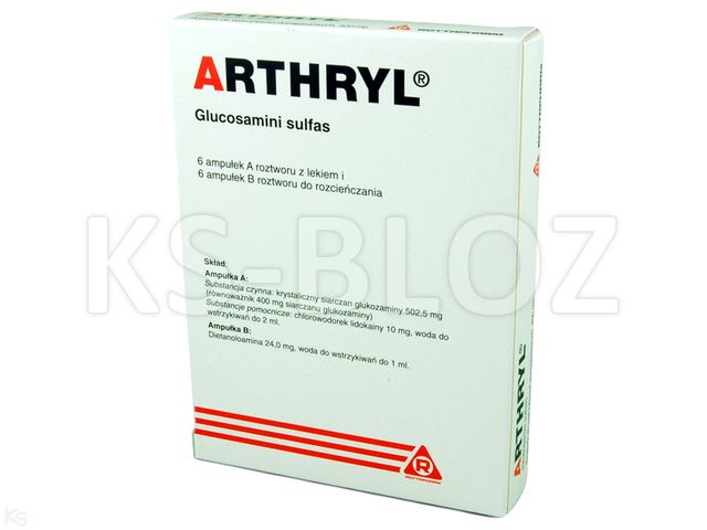 Arthryl interakcje ulotka roztwór do wstrzykiwań 400 mg 6 amp. + 6 rozp. (A+B)