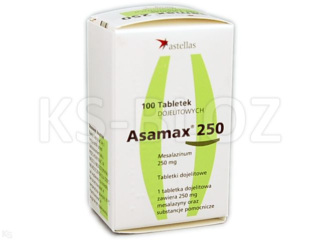 Asamax 250 interakcje ulotka tabletki dojelitowe 250 mg 100 tabl. (10 blist. po 10 tabl.)