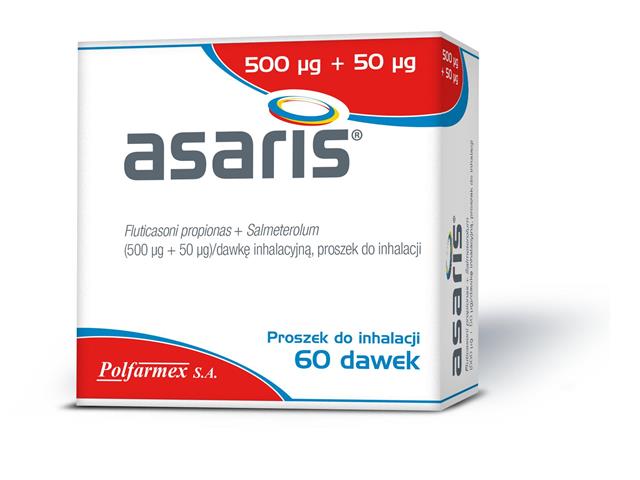 Asaris interakcje ulotka proszek do inhalacji (500mcg+50mcg)/daw. 1 inhal. po 60 daw.