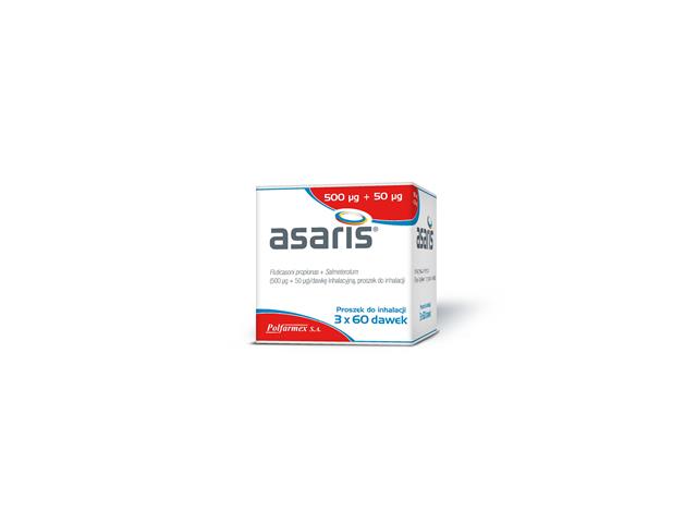 Asaris interakcje ulotka proszek do inhalacji (500mcg+50mcg)/daw. 3 inhal. po 60 daw.