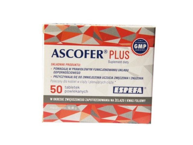 Ascofer Plus interakcje ulotka tabletki powlekane  50 tabl.