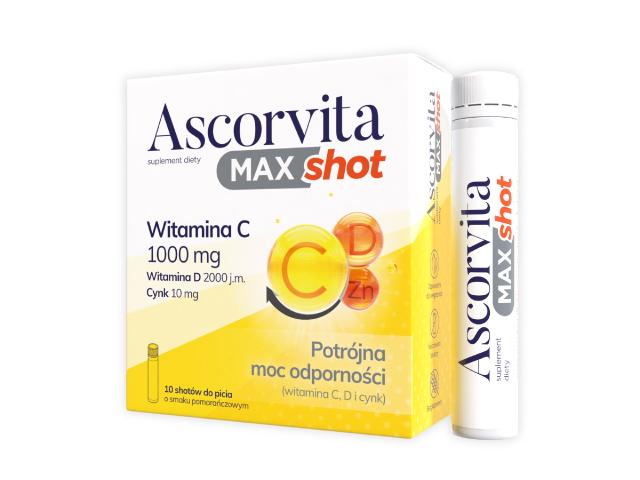 Ascorvita Max Shot interakcje ulotka płyn  10 poj. po 25 ml