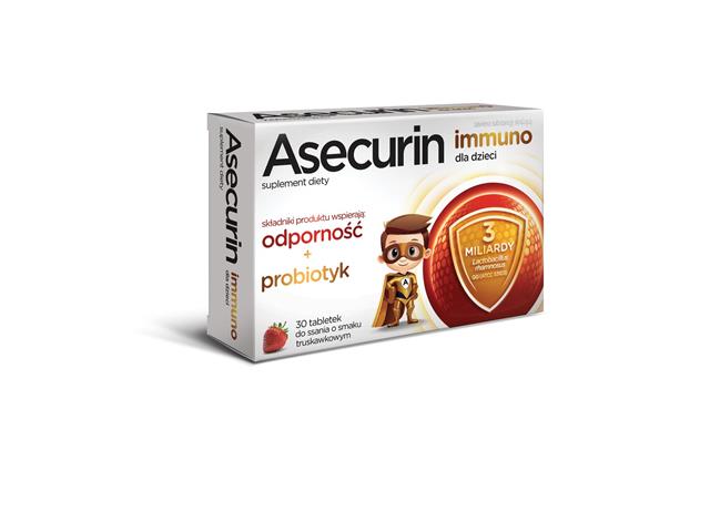 Asecurin Immuno dla dzieci interakcje ulotka tabletki do ssania  30 tabl.