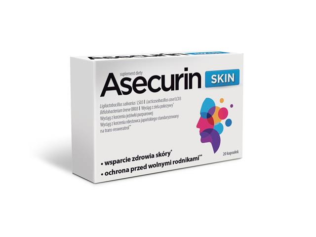 Asecurin Skin interakcje ulotka kapsułki  20 kaps.