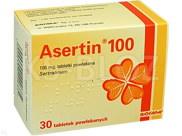 Asertin 100 interakcje ulotka tabletki powlekane 100 mg 