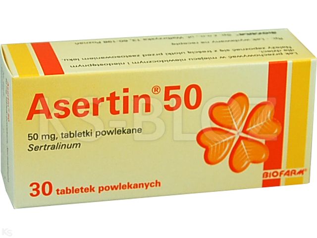 Asertin 50 interakcje ulotka tabletki powlekane 50 mg 30 tabl. | 3 blist.po 10 szt.