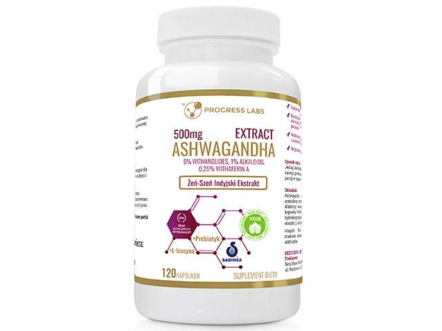 Ashwagandha Extract 500mg interakcje ulotka kapsułki  120 kaps.