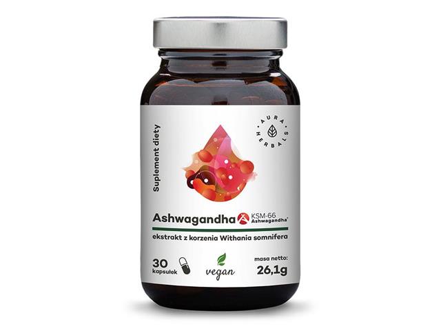 Ashwagandha KSM-66 Korzeń 500mg interakcje ulotka kapsułki  30 kaps.