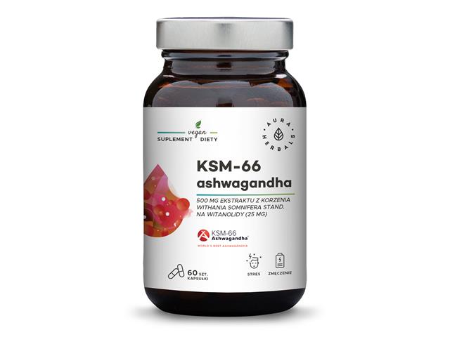 Ashwagandha KSM-66 Korzeń 500mg interakcje ulotka kapsułki  60 kaps.