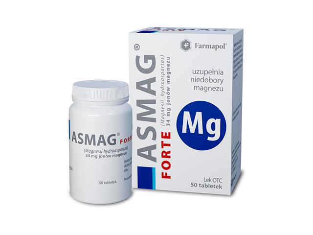 Asmag Forte interakcje ulotka tabl. 34 mg Mg2+ 50 tabl.
