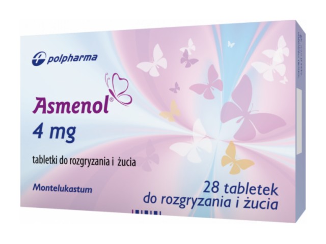 Asmenol interakcje ulotka tabletki do rozgryzania i żucia 4 mg 28 tabl. | 2 blist.po 14 szt.