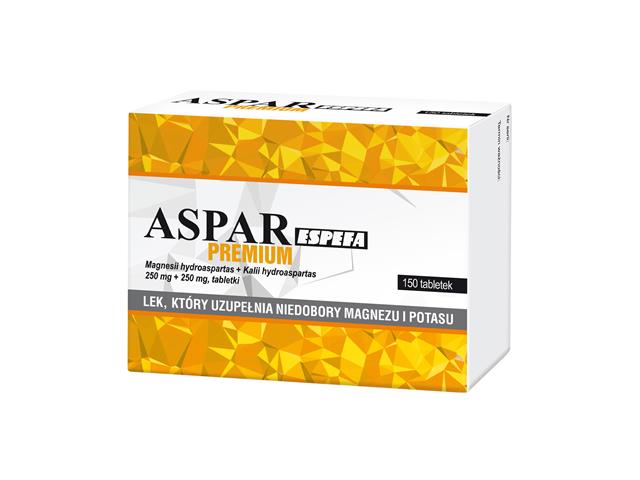 Aspar Espefa Premium interakcje ulotka tabletki 250mg+250mg 150 tabl.