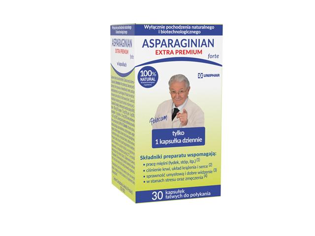 Asparaginian Extra Premium Forte interakcje ulotka kapsułki  30 kaps.