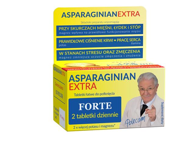 Asparginian Magnezu Potasu Uniphar Extra interakcje ulotka tabletki  50 tabl.