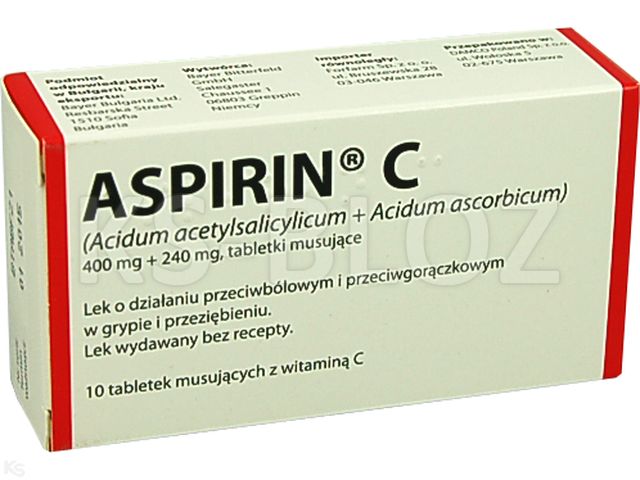 Aspirin C interakcje ulotka tabletki musujące 400mg+240mg 