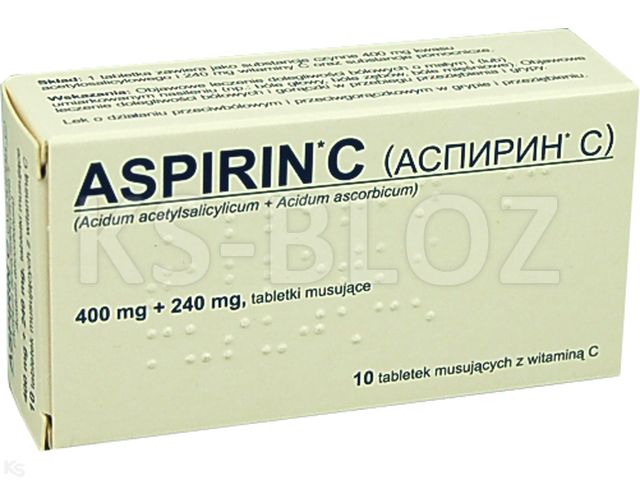 Aspirin C interakcje ulotka tabletki musujące 400mg+240mg 