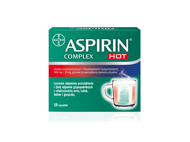 Aspirin Complex Hot interakcje ulotka granulat do sporządzania zawiesiny doustnej 500mg+30mg 10 sasz.