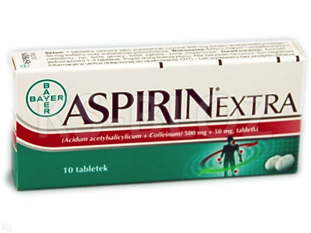 Aspirin Extra interakcje ulotka tabletki 500mg+50mg 10 tabl. | blister