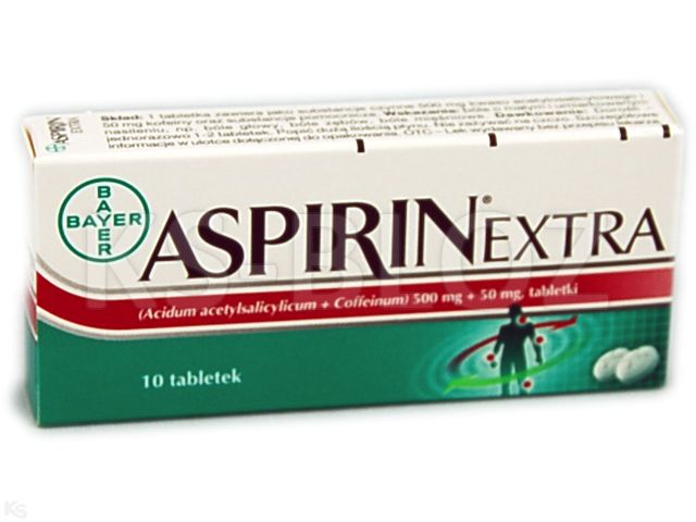 Aspirin Extra interakcje ulotka tabletki 500mg+50mg 10 tabl. (blist.)