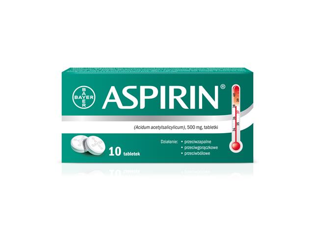 Aspirin interakcje ulotka tabletki 500 mg 