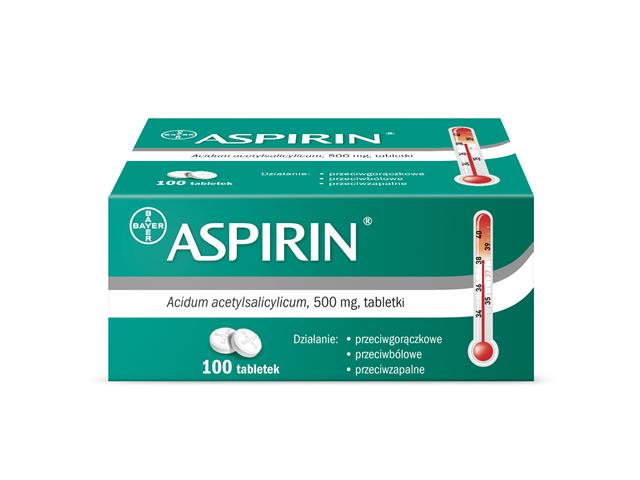 Aspirin interakcje ulotka tabletki 500 mg 100 tabl.