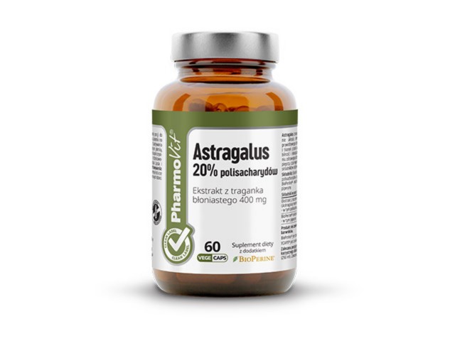 Astragalus 20% polisacharydów Clean Label Pharmovit interakcje ulotka kapsułki  60 kaps.