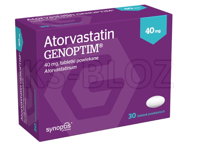 Atorvastatin Genoptim interakcje ulotka tabletki powlekane 40 mg 