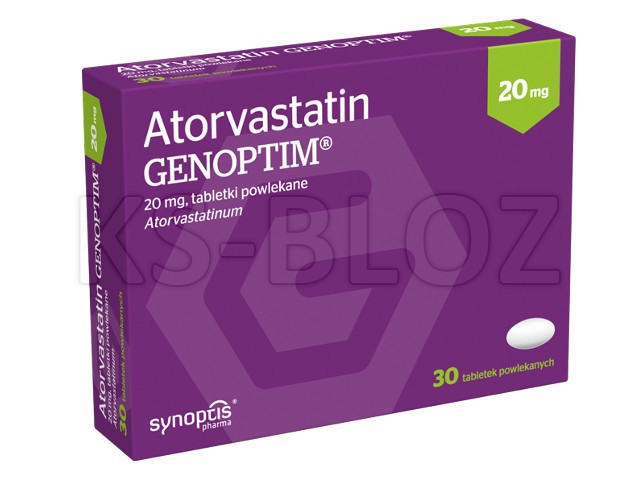 Atorvastatin Genoptim interakcje ulotka tabletki powlekane 20 mg 