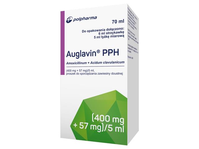 Auglavin PPH interakcje ulotka proszek do sporządzania zawiesiny doustnej (400mg+57mg)/5ml 1 but. po 70 ml