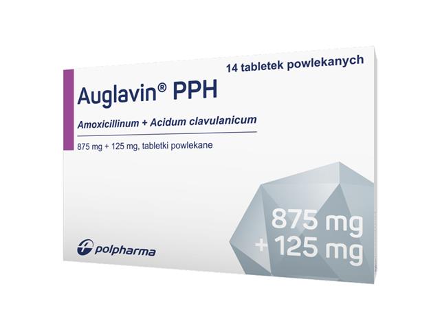 Auglavin PPH interakcje ulotka tabletki powlekane 0,875g+0,125g 14 tabl.