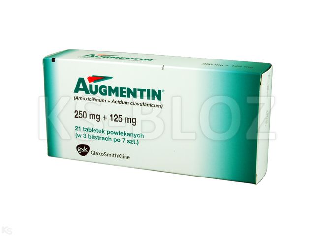 Augmentin interakcje ulotka tabletki powlekane 250mg+125mg 21 tabl.