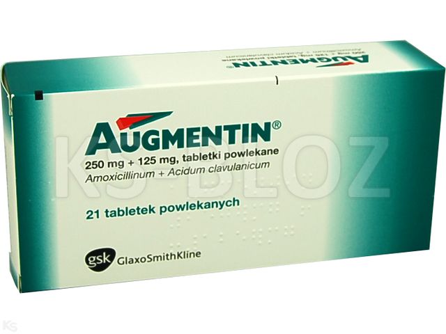 Augmentin interakcje ulotka tabletki powlekane 250mg+125mg 21 tabl. (3 blist. po 7 tabl.)