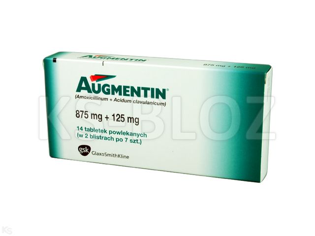 Augmentin interakcje ulotka tabletki powlekane 875mg+125mg 14 tabl. (1 blist. po 14 tabl.)