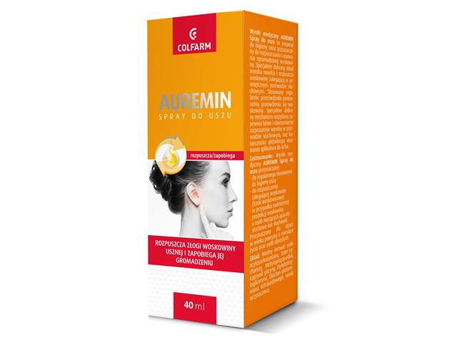 Auremin Spray do uszu interakcje ulotka spray do uszu - 40 ml