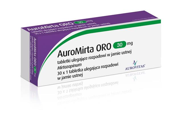 Auromirta Oro interakcje ulotka tabletki ulegające rozpadowi w jamie ustnej 30 mg 30 tabl.