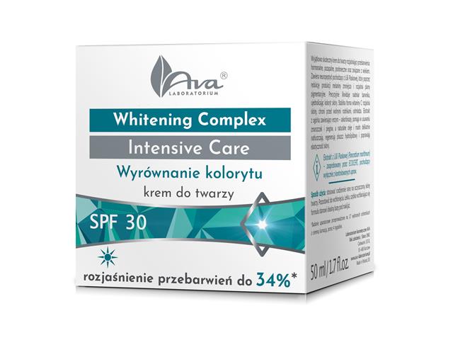 AVA LABORATORIUM WHITENING COMPLEX Krem do twarzy na dzień Wybielenie skóry SPF 30 interakcje ulotka   50 ml